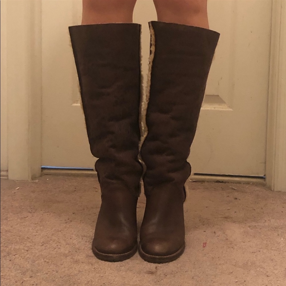 MICHAEL KORS SUEDE LEATHER SHEARLING BOOTS